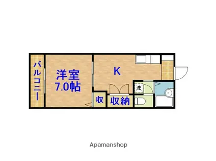 アイリス白金(1K/1階)の間取り写真
