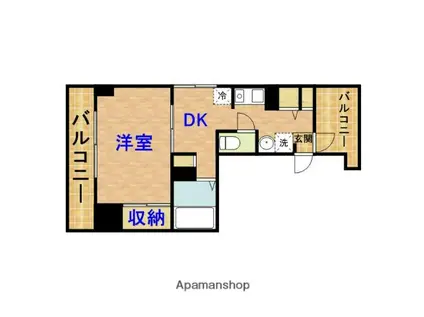 パークサイドビル(1DK/5階)の間取り写真