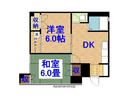 グランジュール毛利第5(2DK/2階)の間取り写真