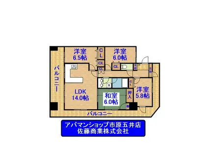 ダイアパレスライベックスタワー(4LDK/9階)の間取り写真