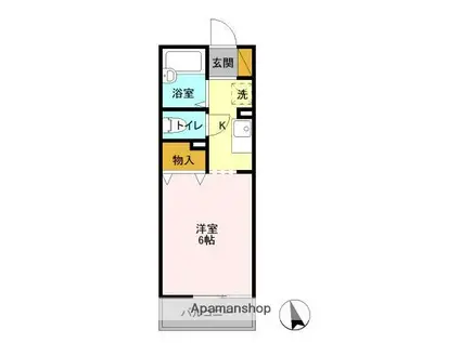 アローンヒルズ(1K/2階)の間取り写真