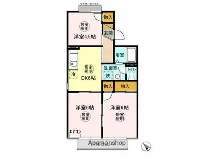 サニーコート国分寺台(3DK/2階)の間取り写真