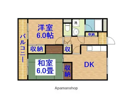 アパルタメントマーサ(2DK/2階)の間取り写真