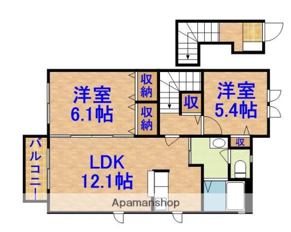 ジェンティーレC棟(2LDK/2階)の間取り写真