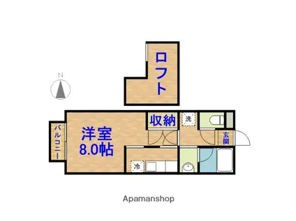 ガーデンコートSCS(1K/1階)の間取り写真