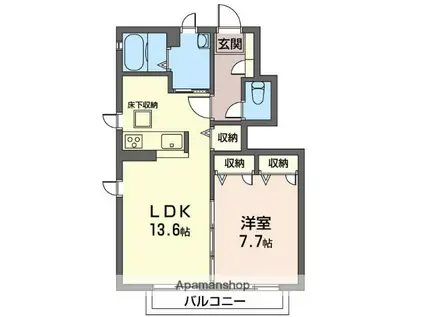 メゾンラフォーレA棟(1LDK/1階)の間取り写真