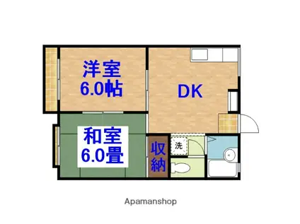 サンハイツ姉崎(2DK/1階)の間取り写真