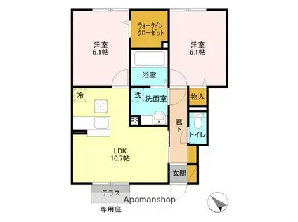 レグルス(2LDK/1階)の間取り写真