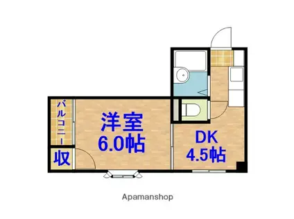 プレス・イン・フカザワ(1DK/2階)の間取り写真