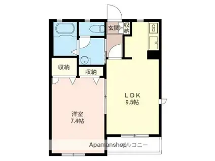 ジュルネ Ⅰ(1LDK/2階)の間取り写真