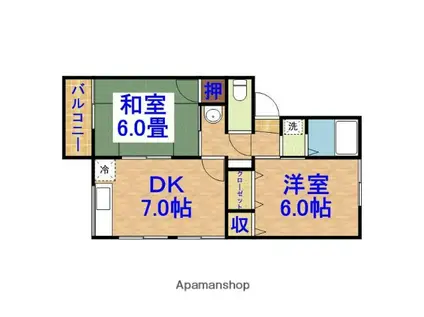 イーストハイツ大塚(2DK/1階)の間取り写真