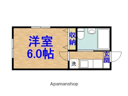 リバーストーンⅡ(1K/1階)の間取り写真