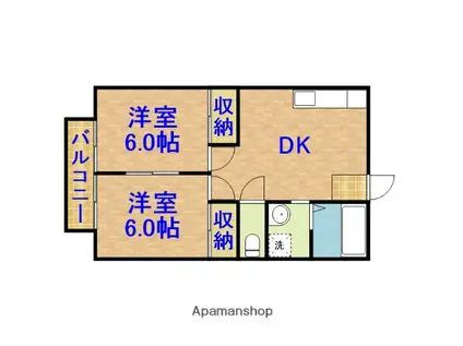 ユース永島(2DK/1階)の間取り写真
