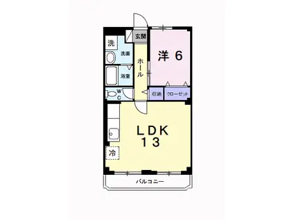 ヤリタマンション(1LDK/3階)の間取り写真