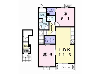 メゾン・ド・フーラ(2LDK/2階)の間取り写真