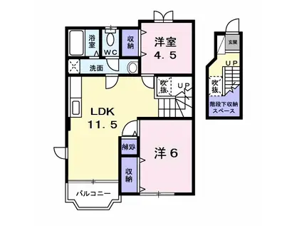 サンフラワーパレスⅠ(2LDK/2階)の間取り写真