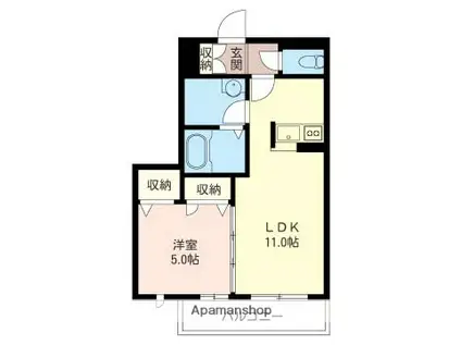 プリミエール(1LDK/2階)の間取り写真
