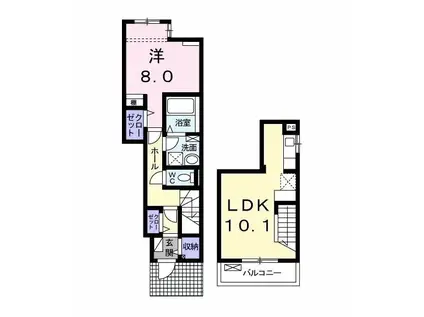サンヴェール茂原C(1LDK/1階)の間取り写真