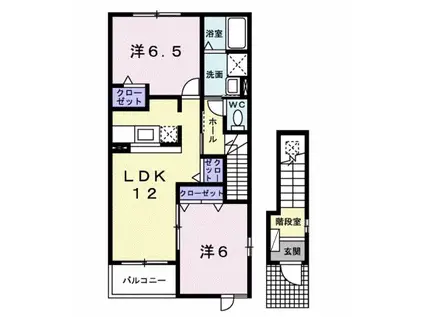 サンコンフォート(2LDK/2階)の間取り写真