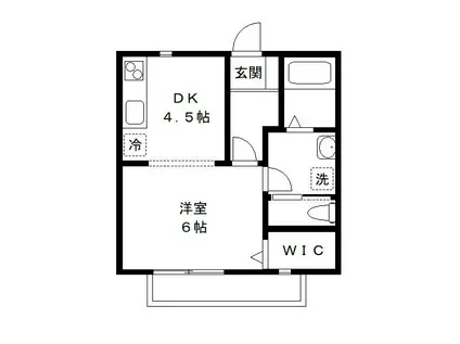 エルメゾンヨーコーⅡ(1DK/2階)の間取り写真