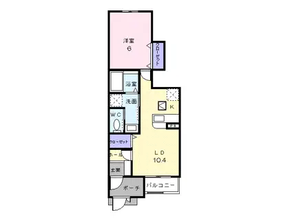 サンリット パレス(1LDK/1階)の間取り写真