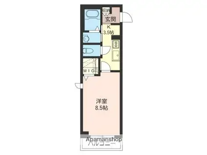 NEW RICH(1K/3階)の間取り写真