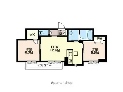 サンモールM(2LDK/1階)の間取り写真