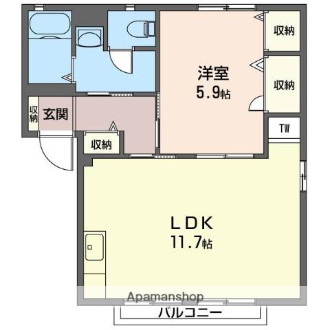 MKコーポ(1LDK/2階)の間取り写真