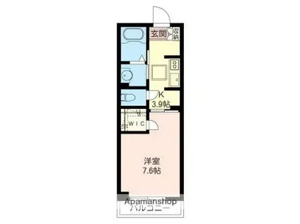 ルナリア(1K/2階)の間取り写真