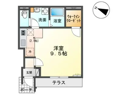 リバティハイム(1K/1階)の間取り写真