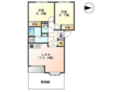 FOREST-CK(2LDK/1階)の間取り写真