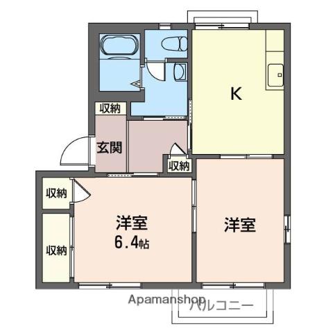 ファミリーステージ東郷C(2K/1階)の間取り写真