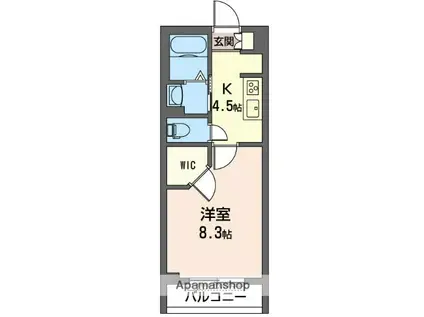 ルーチェ(1K/3階)の間取り写真