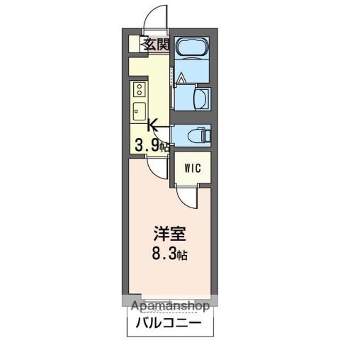 ボヌールブランシュ(1K/2階)の間取り写真
