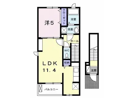 ティーア・ブルグⅠ(1LDK/2階)の間取り写真