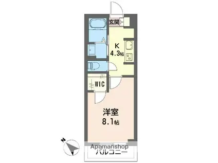 グラン エスト(1K/3階)の間取り写真