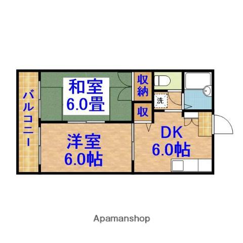 アビタシオン(2DK/1階)の間取り写真