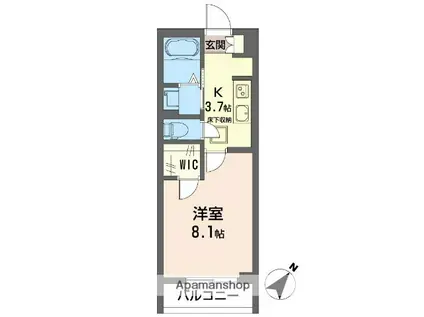 グランクラス潮見ST(1K/1階)の間取り写真