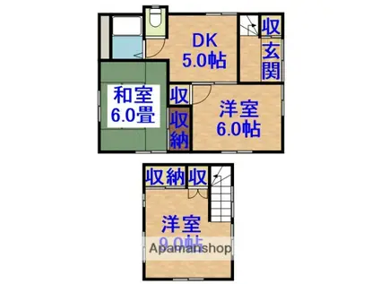 内房線 五井駅 徒歩19分 2階建 築54年(3DK)の間取り写真