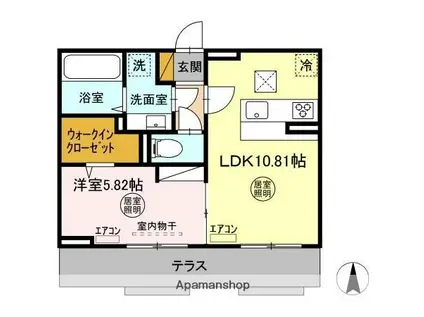 ラヴィクレエ袖ヶ浦 Ⅱ(1LDK/1階)の間取り写真