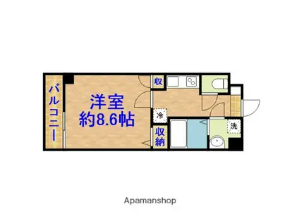 パークレジデンス八幡(1K/4階)の間取り写真