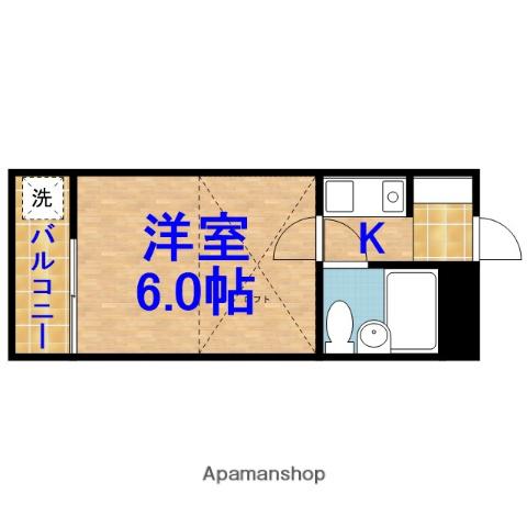 グランツハウス(1K/2階)の間取り写真