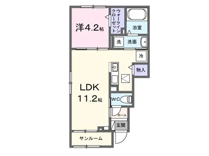 メゾン プロヴァンス(1LDK/1階)の間取り写真