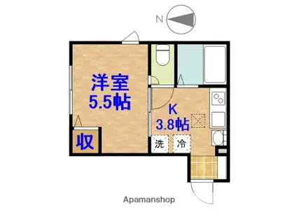 パステール・グランおゆみ野(1K/1階)の間取り写真