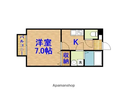 フェリオ宮崎町(1K/2階)の間取り写真