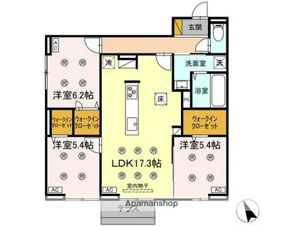 プレアデス(3LDK/1階)の間取り写真