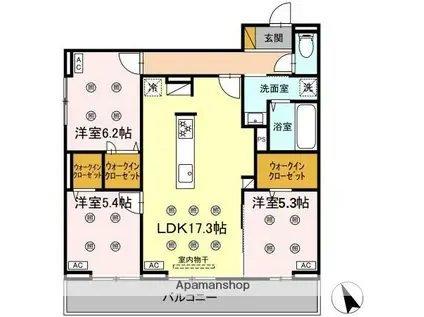 プレアデス(3LDK/2階)の間取り写真