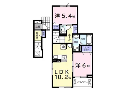 アヴァンセⅢ(2LDK/2階)の間取り写真