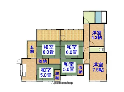 内房線 五井駅 徒歩45分 1階建 築61年(6SLDK)の間取り写真