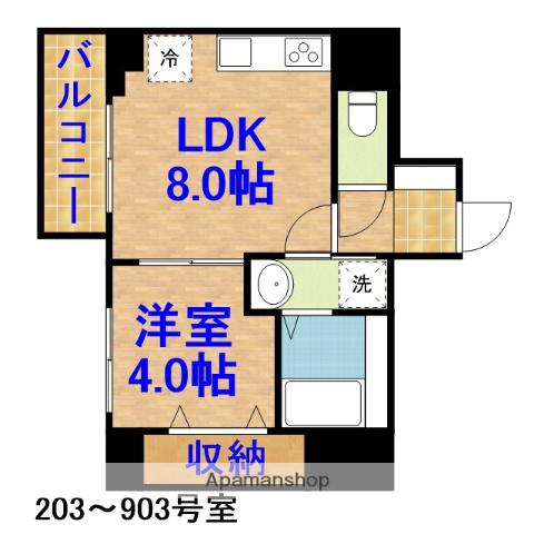 MADER ZERO(1LDK/7階)の間取り写真